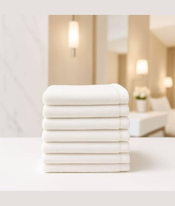 Wholesale india Cotton Solid Face Towel 401-450 GSM ( Pack of 6 ) - White