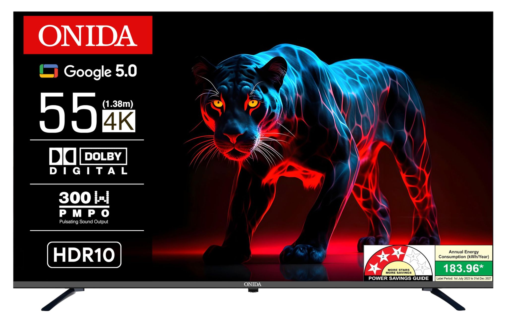 Onida 139 cm (55 inch) Nexg Series 4K Ultra HD Smart LED Google TV 55UZI Onida 139 cm (55 inch) Nexg Series 4K Ultra HD Smart LED Google TV 55UZI - Black / 55 inches