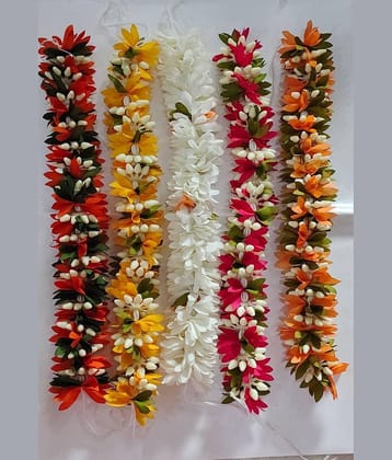 Artificial Jasmine Flower Bunch Multicolor (Pack of 5)