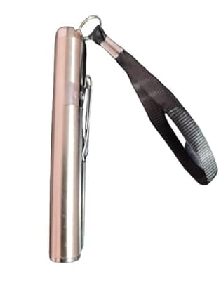 AABHA Round Moon Shaped Light Aluminum Shine Medical Pen Torch Light for Doctors