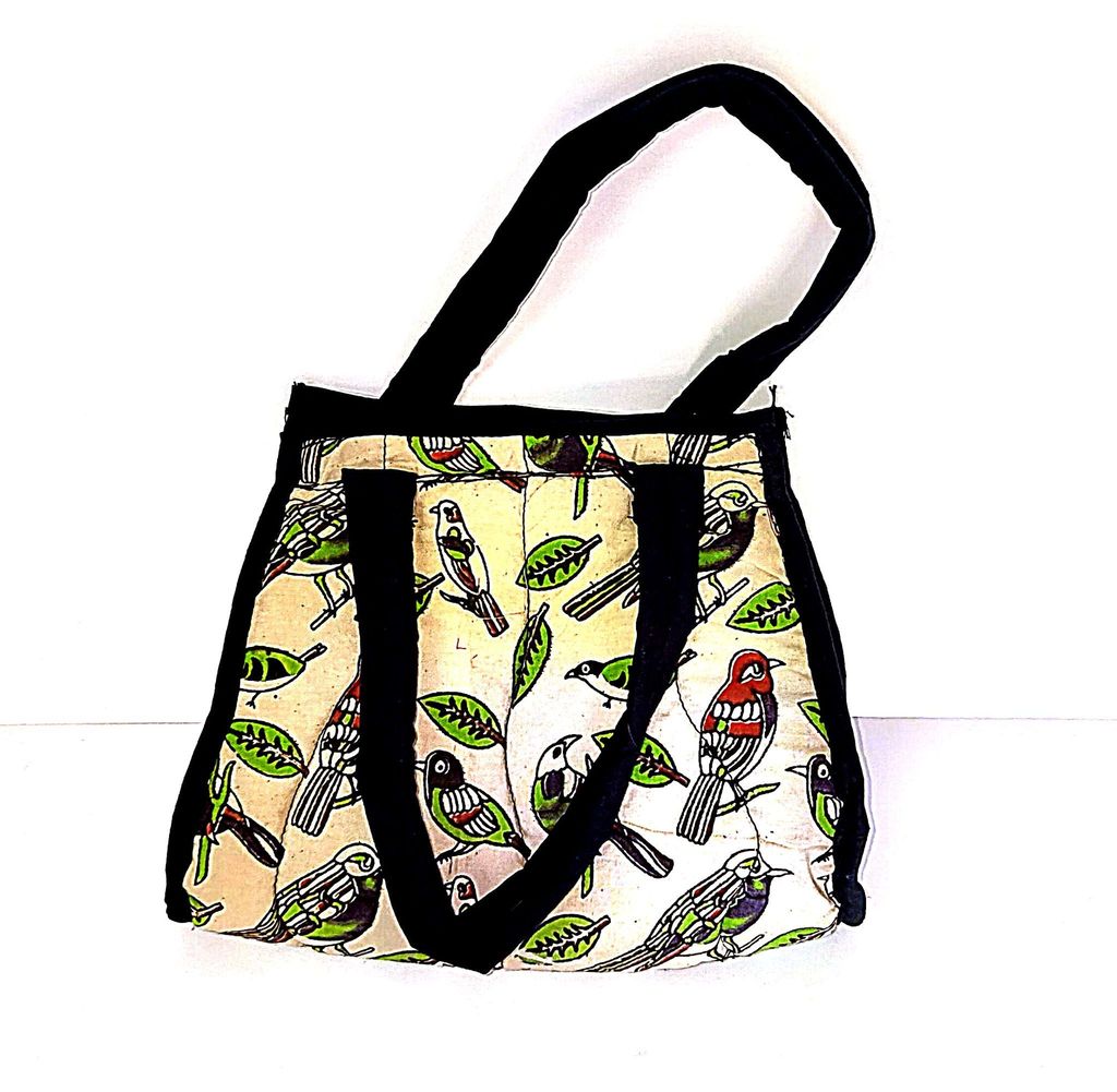 **Birds of Paradise kalankari Handbag**