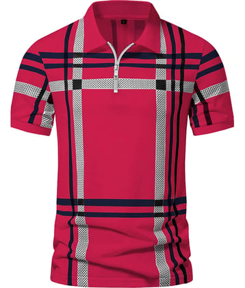 ENITOR Men Cotton Blend Regular Fit Printed Polo T Shirt ( Multicolor )