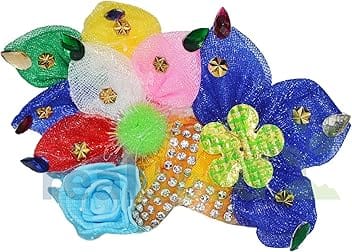 REAL SEED Krishna Ji Pagdi Turban, Ladoo Gopal, Lord Krishna, Bal Krishna Decorative Turban 8.3 x 5.5 CM Idol for 3 and 4 No. Ladoo Gopal | Assorted Colour