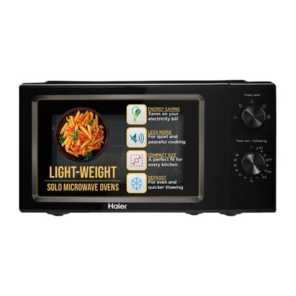 Haier 19 L Inverter Technology, Light Weight, Defrost, 5 Power Levels Solo Microwave Oven (HIL1901MBPB, Black) Haier 19 L Inverter Technology, Light Weight, Defrost, 5 Power Levels Solo Microwave Oven (HIL1901MBPB, Black) - Black / 19L
