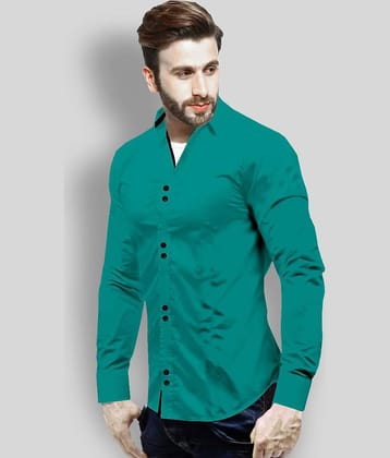 SUR-T - Green Cotton Blend Slim Fit Men's Casual Shirt (Pack of 1)