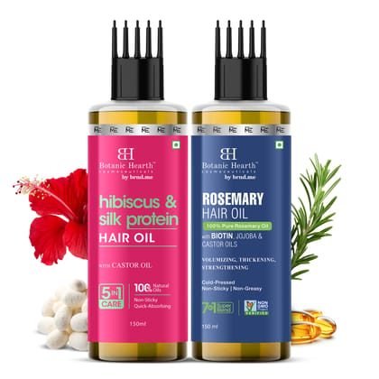 Pure Rosemary & Hibiscus Silk Protein - Hair Oil Set of 2 Pure Rosemary & Hibiscus Silk Protein - Hair Oil Set of 2