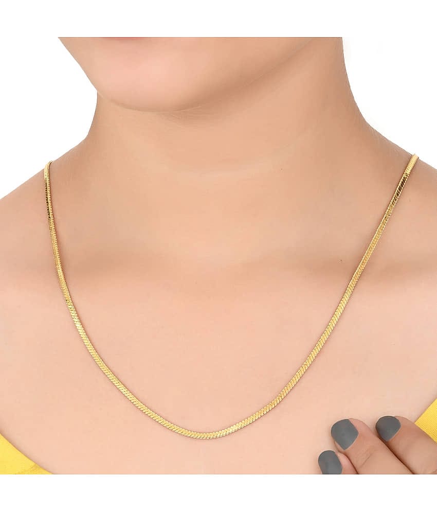 AanyaCentric 22inches Long Gold Plated Chain for Men Women Girls Boys