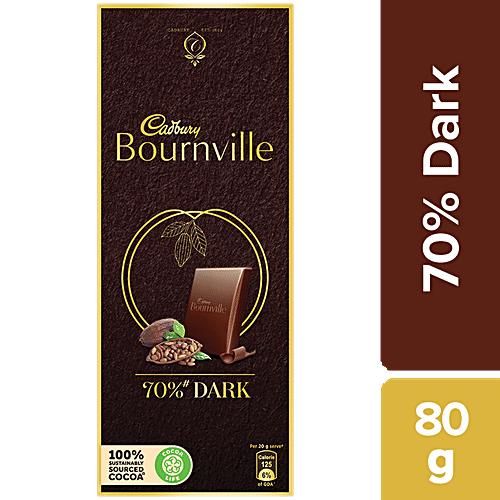 Cadbury Bournville Bournville Rich Cocoa 70% Dark Chocolate Bar, 80 g