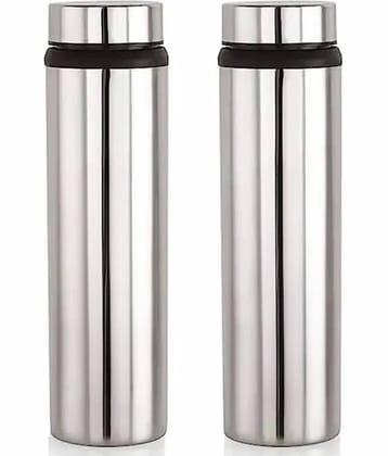 CrossPan Water Bottles / Fridge Bottles Black Stainless Steel Water Bottle 750 mL ( 2 )