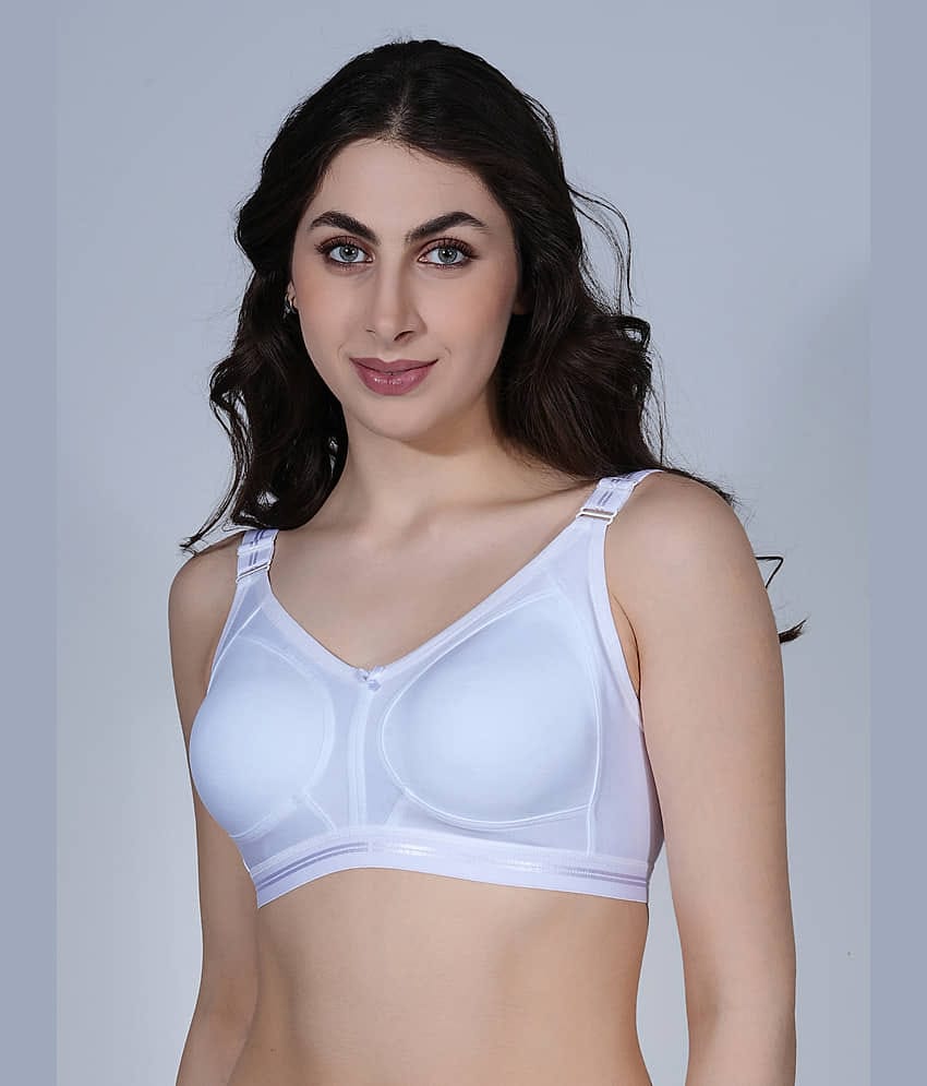Ladyland Pack of 1 Cotton Blend Non Padded Everyday Bra For Women ( White )