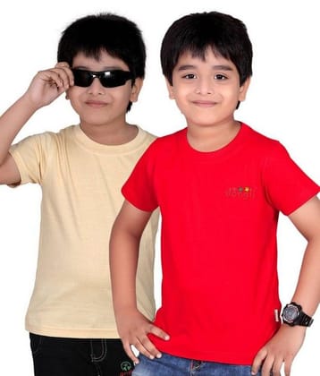 Dongli Pack of 2 Rich Look Boys Multi Colors Half Sleeves T-Shirts - None