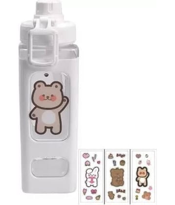 Radhe Creation Cartoon water bottle for kids, kawaii water bottle Multicolour Plastic Water Bottle 700 mL ( Set of 1 )