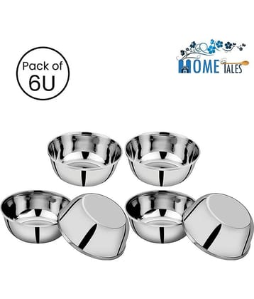 NGA Stainless Steel Veg Bowls, Pack of 6 U, Capacity - 220 ml each, Heavy 22 gauze
