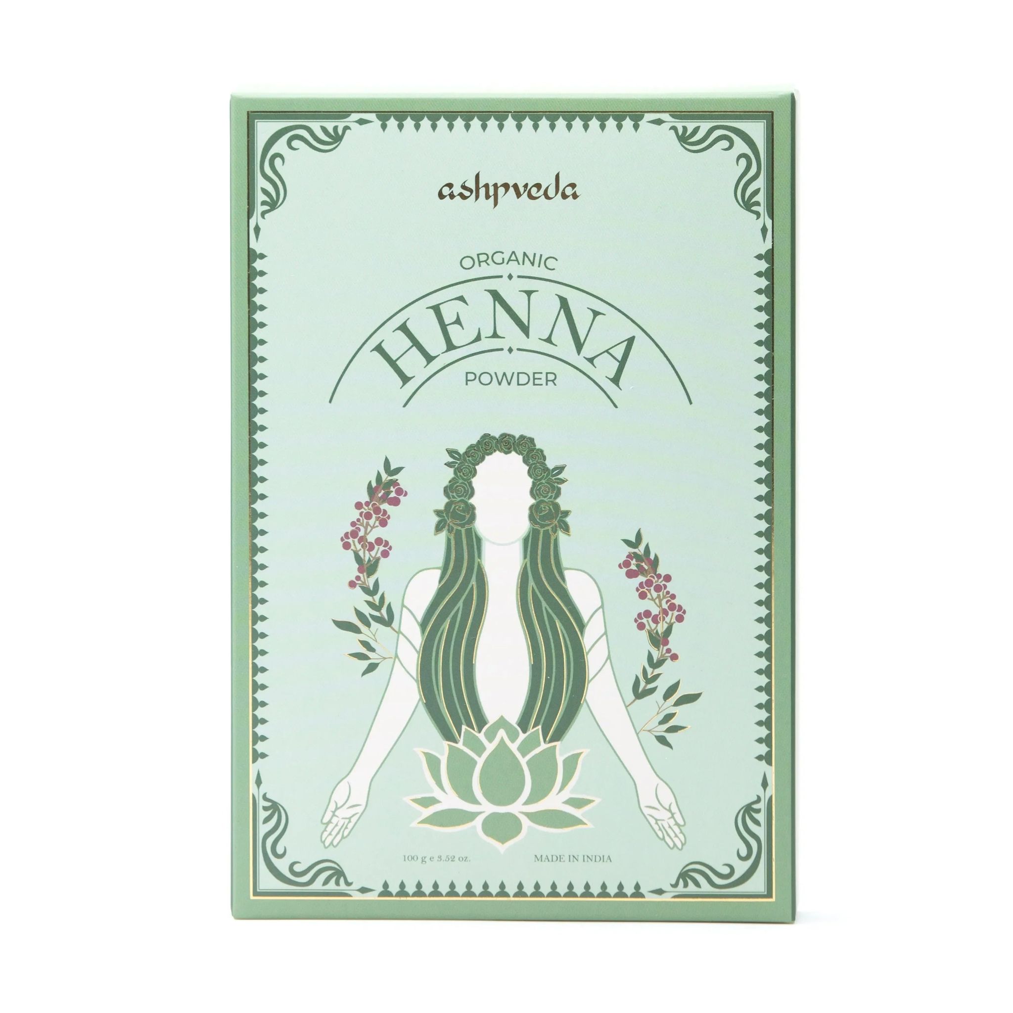 Ashpveda Organic Henna Powder for Natural Hair Coloring and Conditioning 100g