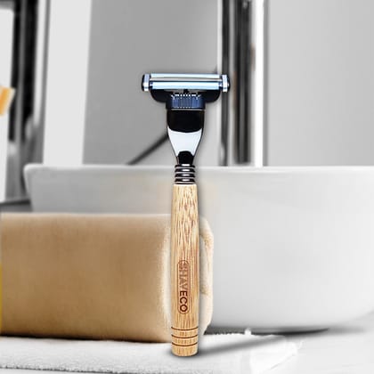 Bamboo EDGE 3 Razor for Men – Triple-Blade Precision with Extra Cartridge-Pack of 1