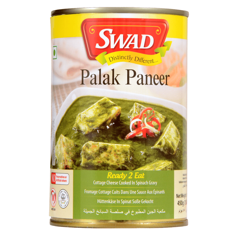 Swad Ready to Cook and EatPalak Paneer Instant Mix Vegetarian Heat & Eat with No Added Preservative - 450 Grams (Pack of 3)