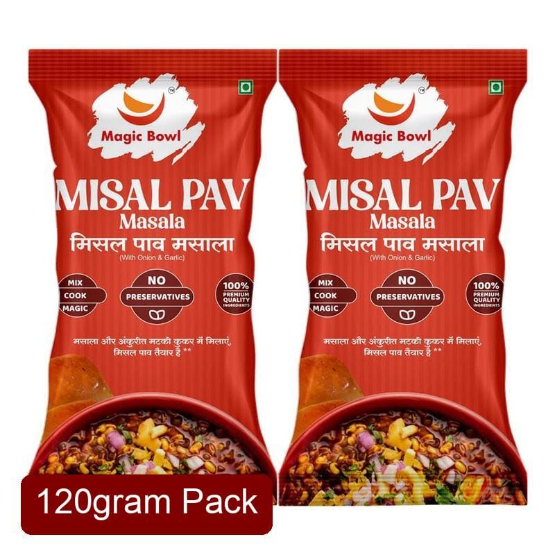 Magic Bowl Ready to Cook Misal Masala (120g) | 3-Pouch Value Pack | Spicy Maharashtrian Breakfast