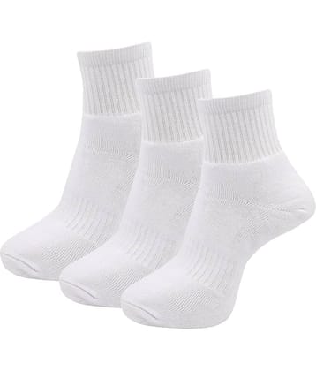 RC. ROYAL CLASS - Cotton Men's Solid White Ankle Length Socks ( Pack of 3 )