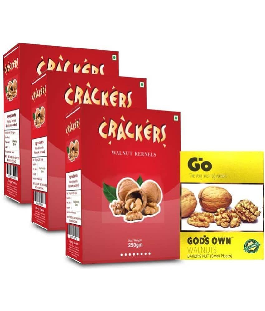 Go Amber Halves Walnut Kernels 750g (250g x 3) + Free Baker Nuts 250g Bakery | Helpful in Making Bakery