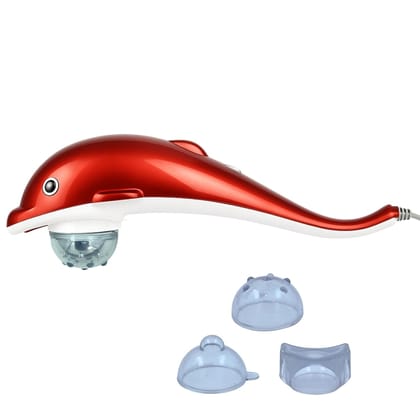 Corded Electric Dolphin Handheld Massager with Vibration Magnetic and Far Infrared Therapy for Men and Women Pack of 1