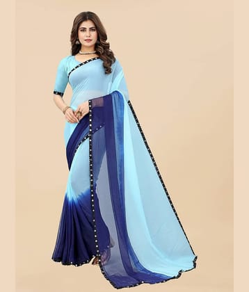 Aika Georgette Embellished Saree With Unstitched Blouse Piece ( Sea Green )