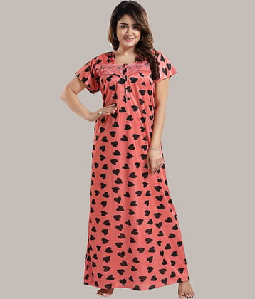 Gutthi Red Satin Women's Nightwear Nighty & Night Gowns ( Pack of 1 )