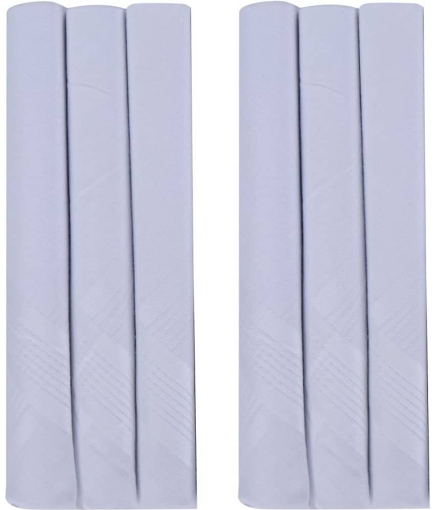 Dollar Socks White Cotton Men's Handkerchief ( Pack of 6 )
