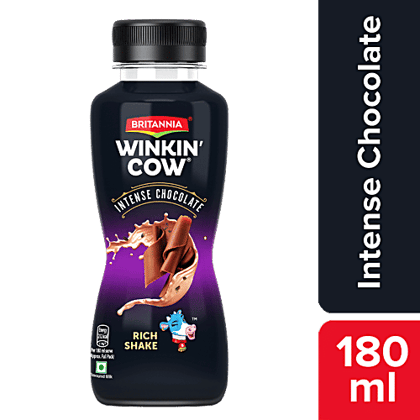 Britannia Winkin Cow Winkin Cow Intense Chocolate Rich Milk Shake - High In Calcium, 180 ml Pet Bottle