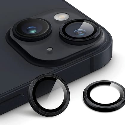Metallic Camera Lens Protector - Black-Apple iPhone 15