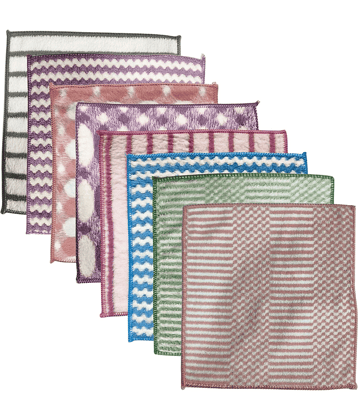 Microfiber white small napkin size face towel (Random Designs & Color) (25 x 25 CM) Pack of 8