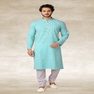 Raivat Ethnic Sky Blue Colour Jacquard Silk Brocade Kurta Pajama 1146 Raivat Ethnic Sky Blue Colour Jacquard Silk Brocade Kurta Pajama 1146