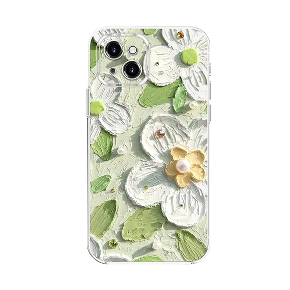 Jasmine - Flower Oil Painting iPhone Case-iPhone 13