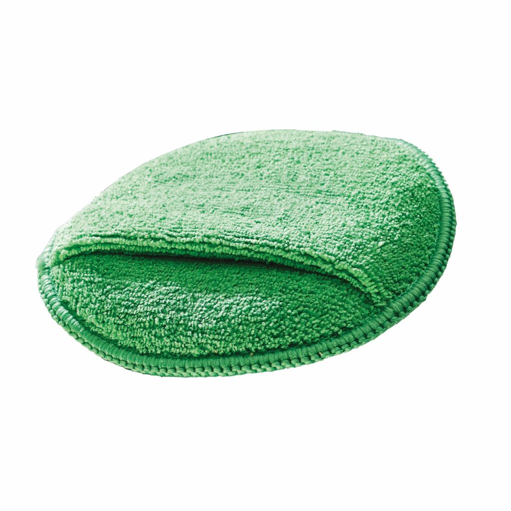 Motosol Car Care Pad (Green,340GSM) | Ultra-Soft Reusable Applicator Pads with Finger Loop for Car, Bike, Glass, Multi-Surface Cleaning | Ultra-Soft Car Pads for Polishing | Reusable Sponge Foam Pad