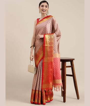 Villagius Cotton Silk Woven Mysore Silk Sarees Without Blouse Piece ( Pink )