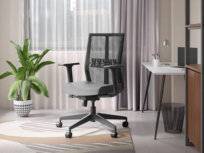 Aero Full Back Knitted Fabric Ergonomic Office Chair (Earthstone) (1 Year Warranty, Adjustable Armrest)