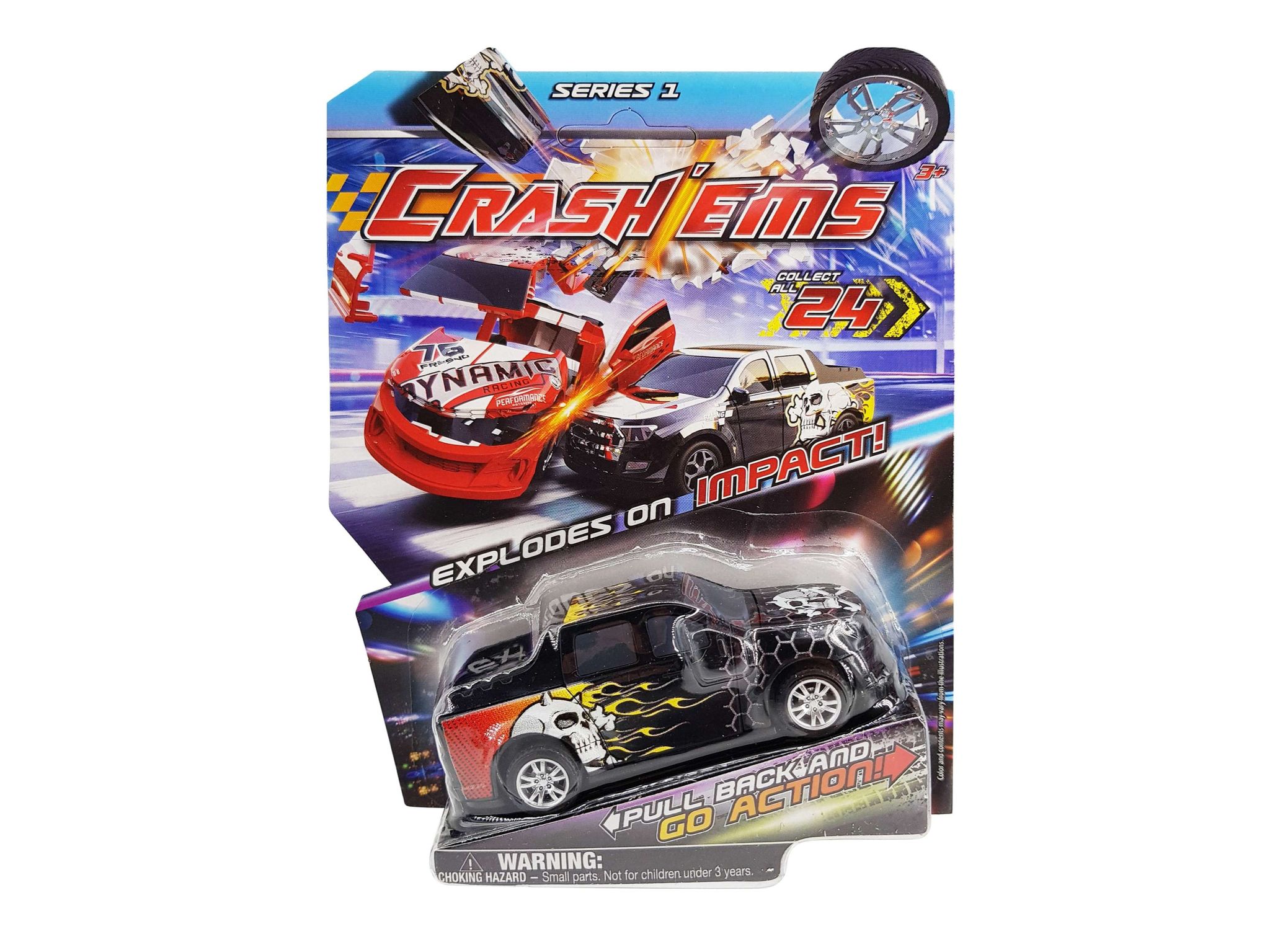 Crash'ems Jolly Roger Pull Back Car For Kids 3 Years and Above