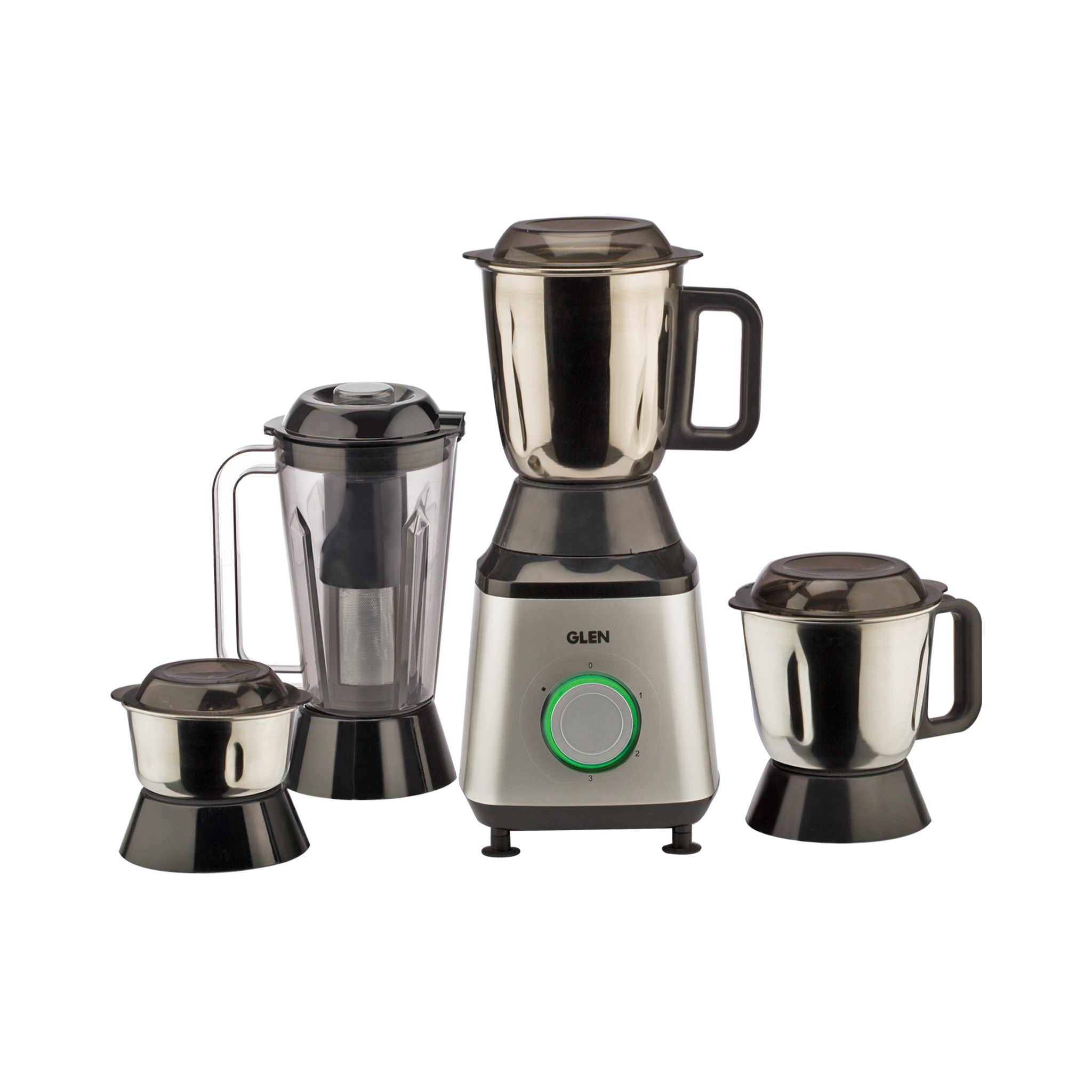 Mixer Grinder 750W 100% Copper Motor, 1 Transparent Jar, 3 Stainless Steel Jars, - Silver (4030 PLUS)
