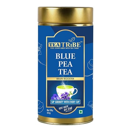 TeaTribe Blue Pea Flower Tea 50g | Natural Butterfly Pea Herbal Tea | Caffeine-Free | Rich in Antioxidants | Stress Relief & Wellness Herbal Infusion