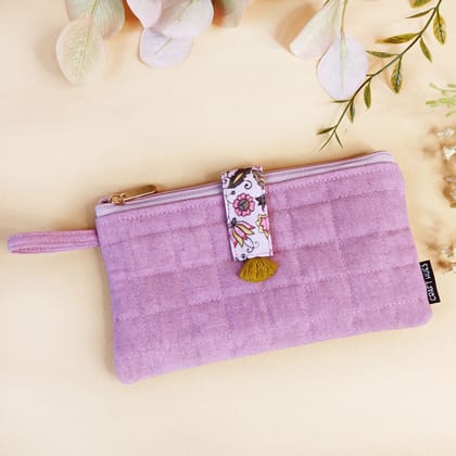 Quilted Plain Wallet - Pink
