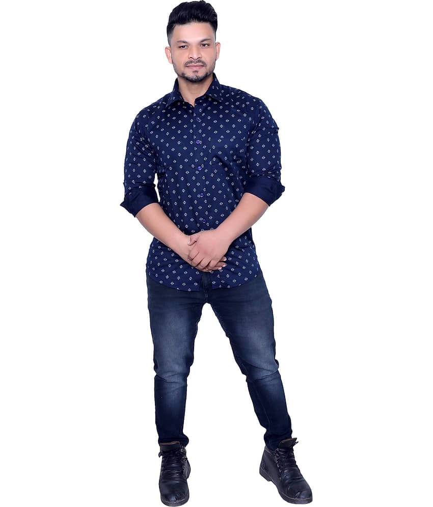 Aish N Ridh Cotton Regular Fit Printed Men's Casual Shirt - Green ( Pack of 1 )