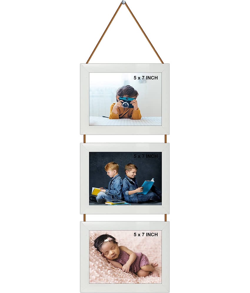 Indianara Wood White Photo Frame Sets - Pack of 3