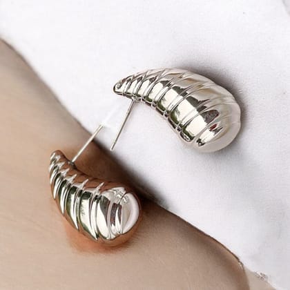 Silver Teardrop Stud Earring