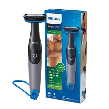 Philips BG1025/15 Showerproof Battery Powered Body Groomer Shaver For Men, Black