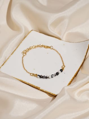 Howlite Gemstone Bracelet - 18K Gold Plated