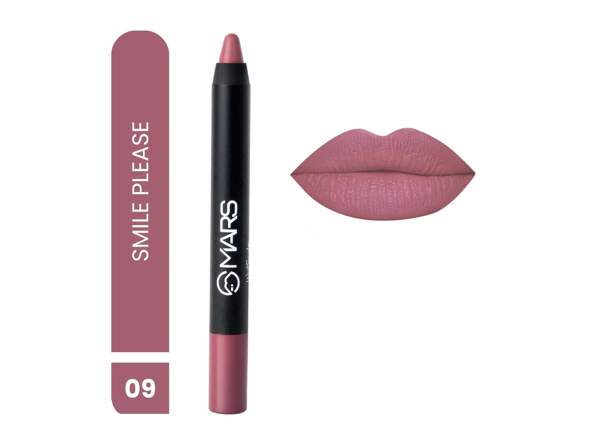 MARS Long Lasting Crayon Lipstick up to 12 Hours Stay 3.5 g - 09-Smile Please
