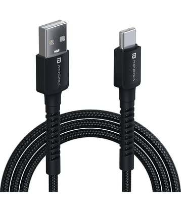 Portronics Black 3A Type C Cable 1 Meter