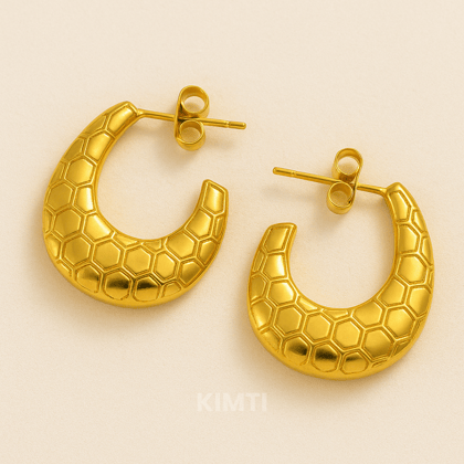 Gold Plated Quill Hoop Anti Tarnish Earring