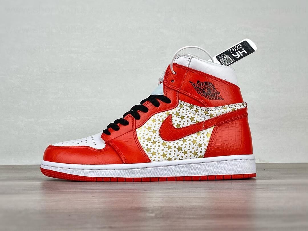 Supreme x Jordan 1 High Stars - Varsity Red-Euro 41