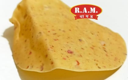 Ram Papad Sabudana Batata Red Chilli Papad (200g) | Spicy Sago Potato Wafers Gluten Free Upvas Fasting Snack Crunchy Disc Indian Fryum
