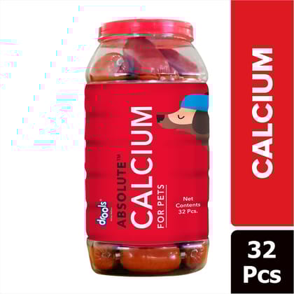Drools Absolute Calcium Sausage Dog Supplement - Jar ,32 Pcs